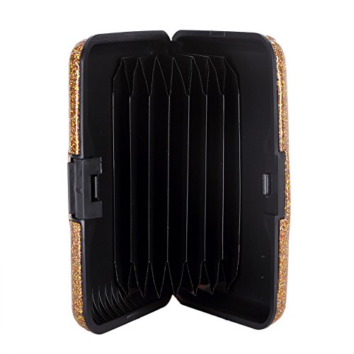 Glitter Bling Aluminum RFID Blocking Wallet Slim Hard