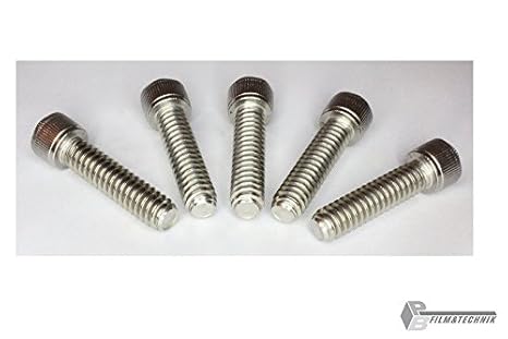 5x 1/4' 25mm Kameraschraube Zylinderkopf - A2 Edelstahl