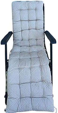 Ofit Quilted Micro Suede Chair Pads Bench Cover Ottoman Patio Long Chair Cushion Pads (17x60(pad), Beige)
