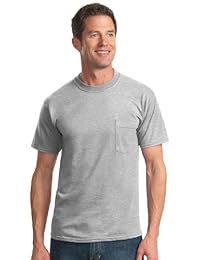 Jerzees Camiseta de bolsillo con cinco bolsillos en el pecho izquierdo para hombre