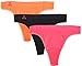 Balanced Tech Women's Seamless Thong Panties 3-Pack - Orange/Pink Assorted - Large