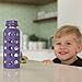 Lifefactory 9-Ounce BPA-Free Kids Glass Water Bottle with Flat Cap and Circle Patterned Silicone Sleeve, Royal Purple