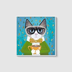 Framed Canvas Wall Art for Living Room, Bedroom Cute Animal Theme Canvas Prints for Home Decoration Ready to Hang - 16x16 inches