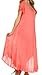 Sakkas 00931 Everyday Essentials Cap Sleeve Caftan Dress / Cover Up - Coral - One Size