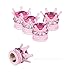 MINI-FACTORY Chrome Tire Valve Stem Caps Bling Diamond Crown Tire Wheel Stem Valve Caps for Car and Motorcycle (All Pink)