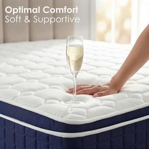 EDIMENS Spring Hybrid Mattress 90x200 cm - 25cm Medium Firmness Mattress for Spine Support Pressure Relief, Edge-to-Edge Support System | Pressure Relief Foam & Breathable Knit Fabric, Durable