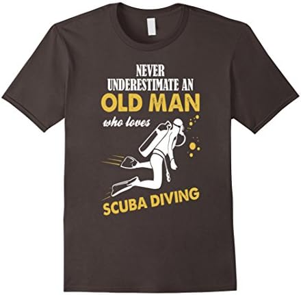 Men's Never Underestimate An Old Man Who Loves Scuba Diving Shirt 2XL Asphalt