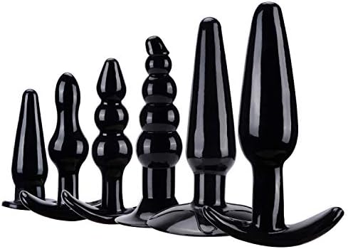 4 Pack Silicon-Bûtt Pl'ugs Beads Massage Toys with T Base to Put in Purple