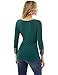 PattyBoutik Women Square Neck 3/4 Sleeve Eyelet Blouse (Dark Green Small)