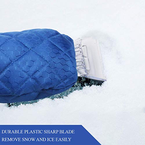 TAKAVU Ice Scraper Mitt for Car Windshield 2 Pack, Waterproof Snow Ice Scraper Gloves with Thick Fleece Lining and Durable Handle for Extra Warmth and Protection - Thumbnail 4