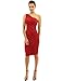 PattyBoutik Women One Shoulder Cocktail Dress (Red Medium)