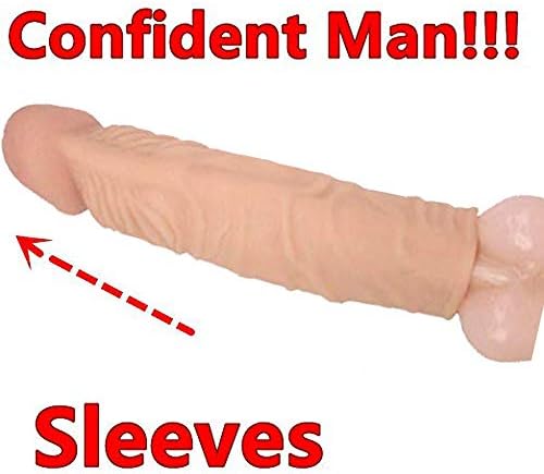 Silicone Realistic Extender Sleeve Extension Girth Enhancer Enlarger Toy for Men-6