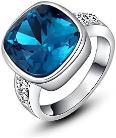 The blue spark' High Quality Genuine Austrian Crystal Sterling Silver Unisex Ring