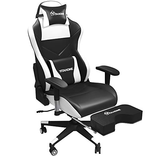 YITAHOME Massage Gaming Chair with Footrest 350lbs Heavy Duty Ergonomic Big and Tall Video Game Chair High Back Office…