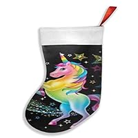 BOAOHG Lisa Frank Unicorn Christmas Stocking Socks for Home Decorations Restaurant Hotel and Party Supplies