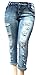 Jack David Womens Plus Size Ankle Skinny Basic Denim Jeans Ripped Distressed Strech Pants