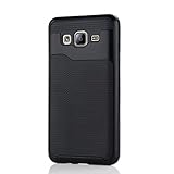 DDLBiz Hard Bumper Hybrid Soft Rubber Skin Case Cover For Samsung Galaxy On5 G550 (Black)