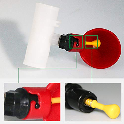 Yardwe Geflügeltränke Automatische Huhn Wasser Feeder Trinker 15MM 10 Stück (Rot) – Bild 7