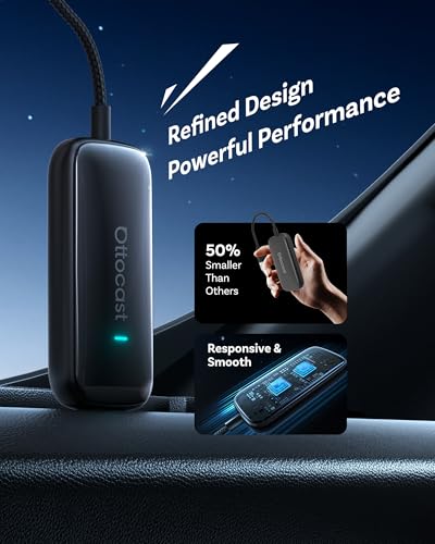 OTTOCAST Play2Video Ultra Adaptador Inalámbrico CarPlay y Android Auto, Convierte CarPlay/Android Auto con Cable a Inalámbrico, Conexión Automática, 5GHz WiFi, Plug & Play para Autos con Sistema OEM