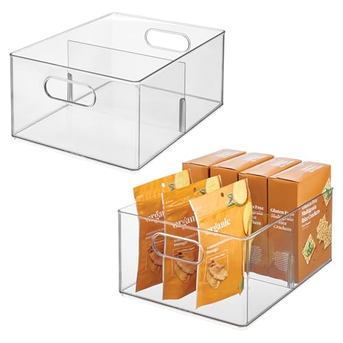 iDesign Divided All-Purpose Bin for Kitchen and Pantry Storage - Set of 2 - Cle…