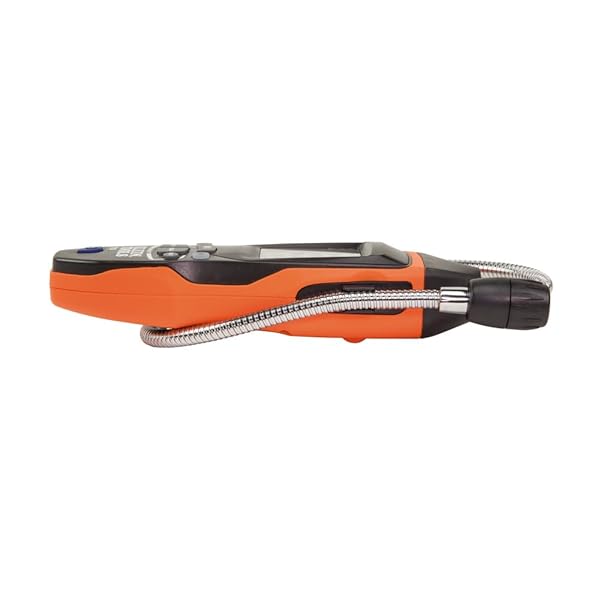 KLEIN TOOLS ET120 GAS LEAK DETECTOR, COMBUSTIBLE GAS LEAK TESTER WITH 18-INCH GOOSENECK HAS RANGE 50-10,000 PPM, INCLUDES POUCH, BATTERIES