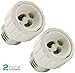 TORCHSTAR E26/E27 to GU10 Adapter, E26/27 Edison Screw to GU10 Bayonet Base Socket Adapter Converter, Fits LED/Halogen/CFL Light Bulbs, Heat-Resistant, Anti-Burning, No Fire Hazard, Pack of 2