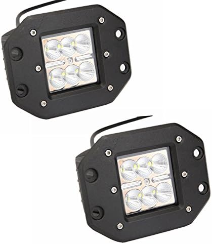 Miadisplay 2pcs 24W Flood 4.7inch CREE LED Work Light Bar Off road Driving Fog ATV PODS Jeep SUV Boat 4x4 Truck Bumper Flood Beam Flush Mount Waterproof IP 67