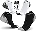 Physix Gear Short Compression Socks for Men & Women - Best Low Compression Socks Women & Men with Arch Support, Ideal for Running, Plantar Fasciitis comfort, and Swelling, Grey/Black (2 Pairs), L/XL
