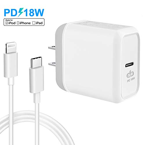 USB C Fast Charger for iPhone, 18W PD Wall Charging Adapter Plug