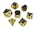 Fantasy Unlimited Solid Metal Polyhedral Dice Set for Dungeons and Dragons, Pathfinder and other RPGs, Gold