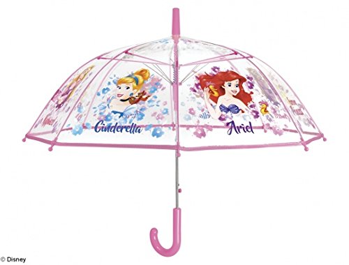 Precioso paraguas transparente con estampado de princesas Disney.