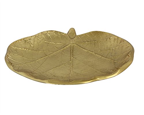 Store Indya Trinket Dish Serving Platter Dish Flower Shaped Serveware Decorative For Home Kitchen (Leaf) - Thumbnail 2