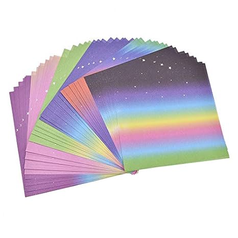 Amazon Co Jp Fidgetgear 48枚のグラデーション虹色の正方形の