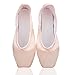 KUKOME-SHOP Satin Ballet Pointe Shoes Dance Shoe with Ribbon and Toe Pads for Girls Women (US9 (Foot Length:10.03 inch)) Pink