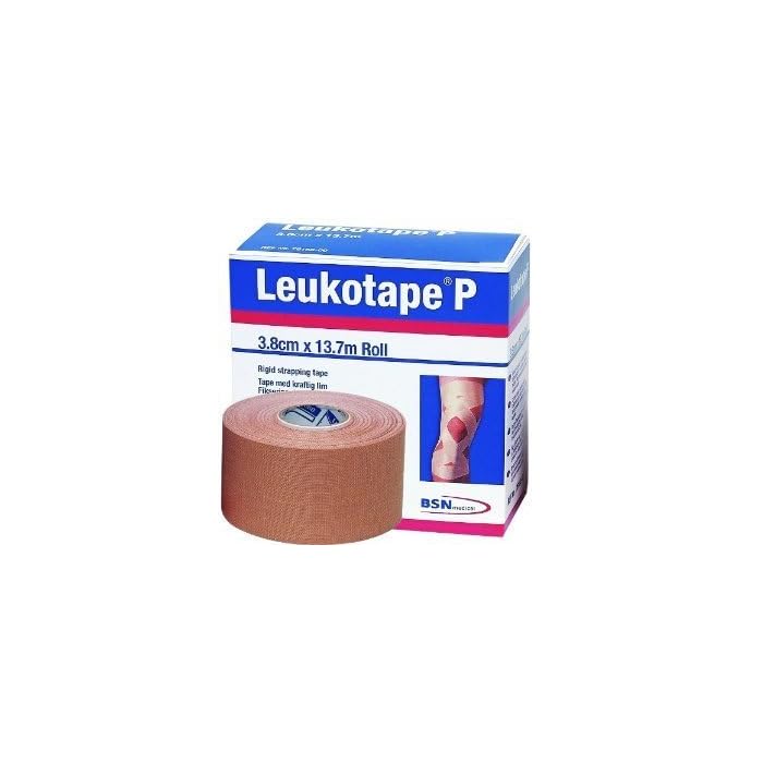 BSN Jobst Leukotape P Heavy-Duty Rigid Strapping Sports Tape 1-1/2" x 15 yds, Aggressive Zinc Oxide Adhesive, Rayon-Backed, Latex (Roll of 1 Each)