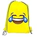 Emoji Gift Bags for Kids - Drawstring Backpack (12-Pack) - Cute, Fun Emoji Party Supplies and Favors - Tough Nylon, Washable, Long-Lasting Material - 16 X 13 Inches by LiveEco