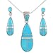 Matching Turquoise Set in 925 Sterling Silver (Pendant, Earrings, Necklace 20