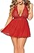 JuicyRose Sexy Open Back Lingerie Plus Size (4XL, Merlot)