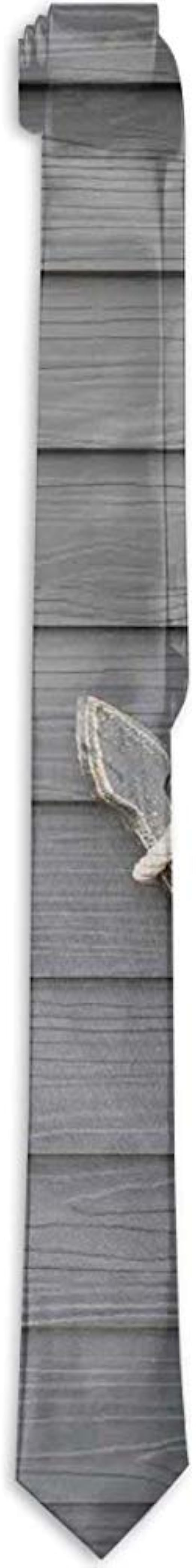 WILHJGH Corbata floral estampada para hombre, ancla de madera con la