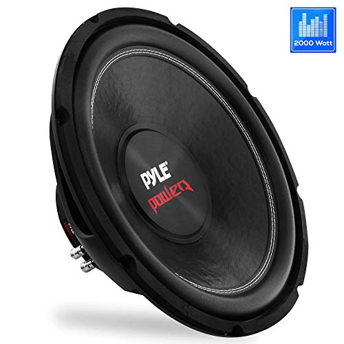 Car Vehicle Subwoofer Audio Speaker - 15inch Non-Pressed Paper Cone, Black Steel Basket, Dual Voice Coil 4 Ohm Impedance, 2000 Watt Power, Foam Surround for Vehicle Stereo Sound System - Pyle PLPW15D