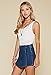 Trend Director Women's Boho Blue Denim Side Buttons Closure High Waisted Mini Denim Skorts/Wrap Skirt Shorts (Large)