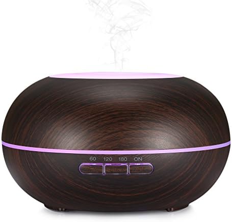 Joyhero 300ml Cool Mist Humidifier Ultrasonic Aroma Essential Oil with LED light Diffuser for Office Home Bedroom Living Room Study Yoga Spa - Wood Grain