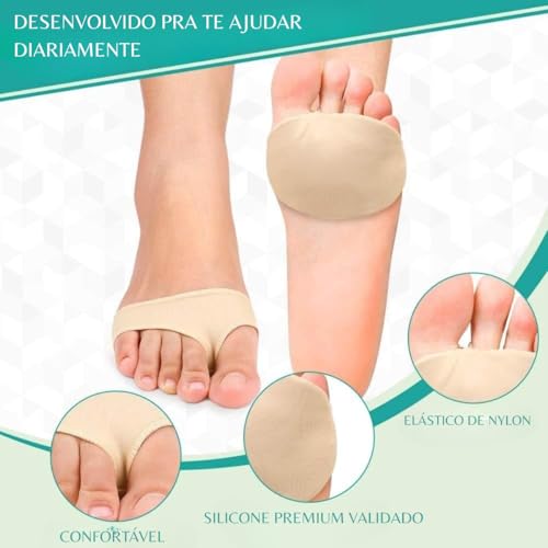 Almofada de Metatarso Palmilha Ortopédica Flexível Esporão Macia Conforto dos Pés Neuroma de Morton Cores Sortidas