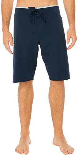 Silwave Men's DuraFit Stretch Solid Board Shorts, Navy Textured, Size 34
