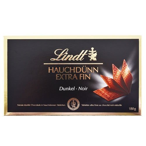 Lindt 1 Extra Fine Swiss Thins Dark Chocolate - 180 Grams; Large Pack