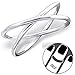 Pro Jewelry 925 Sterling Silver Crossed Circles Above Knuckle Ring Mid Finger Top 6152