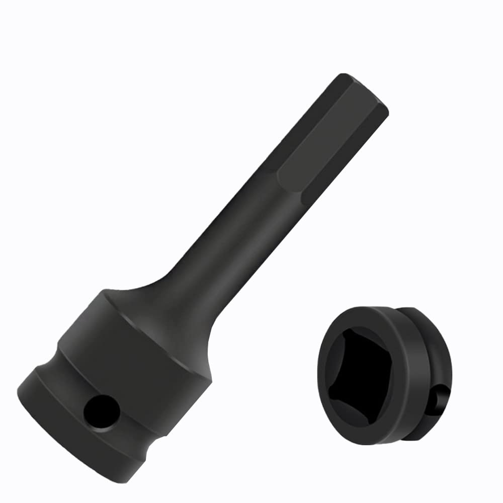 CENPEK Set of 4pcs 1/2 inch Drive H4 H6 H8 H10 (4mm 6mm 8mm 10mm) Impact Hex Bit Socket, Cr-Mo Steel