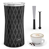 Electric Milk Frother, Keenstone Automatic Milk Steamer Coffee Frother Hot or Cold Milk Froth with Silent Operation for Latte, Cappuccino, Hot Chocolate (Frothing 115ML/Heating 250ML)