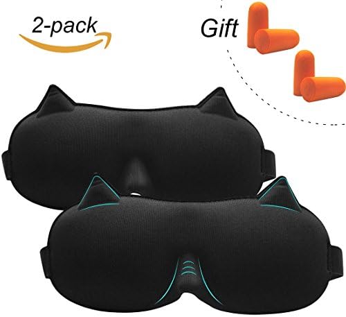 PickUrStyle 3D Sleep Mask Eye Covers for Sleeping with 2 Pack Sleeping Mask Comfortable &amp; Super Soft Lightweight Eye Mask for Sleeping, Travel, Nap, Shift Works.