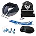 Konstantinopolis ✈︎ Washable Travel Memory Foam Neck Support Pillow for Airplanes - with Comfortable Voyage 3D Sleep Eye Mask, Compact Naps EarPlugs and The Best Traveling Kit Carry Bag, Black/Gray